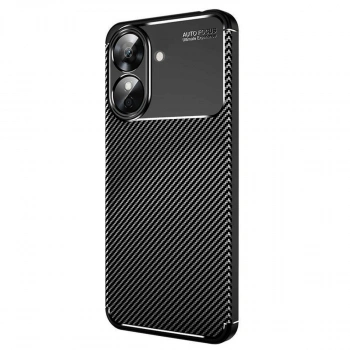 Realme Note 60 Kılıf Auto Focus Karbon Kapak - Siyah