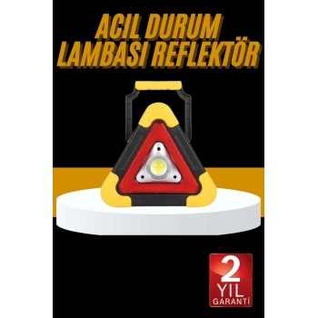 Reflektör Işıklı Ikaz Lambası Şarjlı Çok Fonksiyonlu Işıklı Üçgen Reflektör