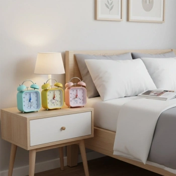 Renkli Kare Masa Çalar Saati