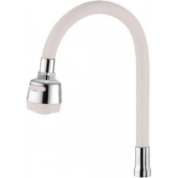 Renkli Silikonlu Oynar Başlıklı 2 Fonksiyonlu Spiral Musluk Başlığı - Beyaz (5324)