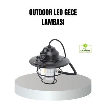 Retro Kamp Lambası Su Geçirmez Taşınabilir Gece Işığı Uzun Pil Ömürlü