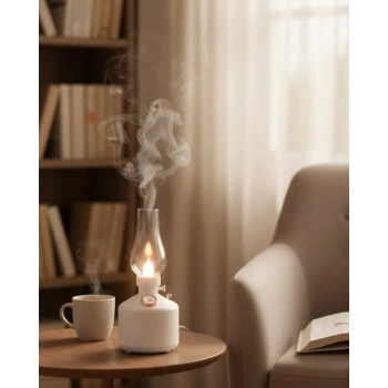 Retro LED Işıklı 1200 mAh Şarjlı Aroma Difüzörü 280 ml Su Kapasiteli