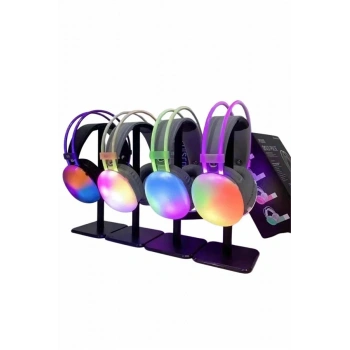 RGB Işıklı Yüksek Ses Kaliteli Kablosuz Kulak Üstü Bluetooth Kulaklık