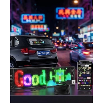 RGB Kayan Yazı LED Panel Telefon Kontrollü Animasyonlu Akıllı Ekran