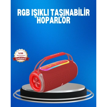 RGB LED Işıklı 20W Taşınabilir Hoparlör Bluetooth 5.3 + Type-C Şarj