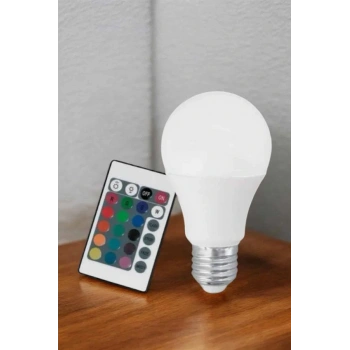 RGB Led Lamba Led Işık Ampul Renk Değiştirebilen 100 Watt