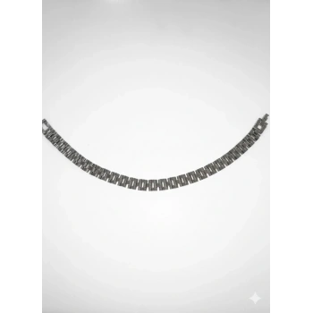 Rodyum Çelik  Erkek Çelik Bileklik Boy 21.5 Cm / En 0.8 Mm  - Ebl0041