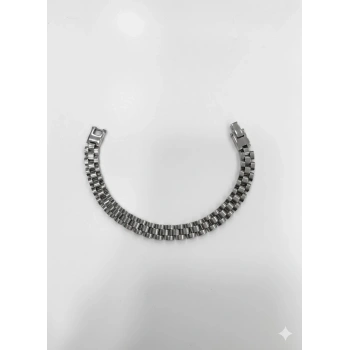 Rodyum Çelik  Erkek Çelik Bileklik Boy 21.5 Cm / En 0.9 Mm  - Ebl0038