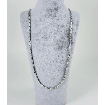 Rodyum Çelik Erkek Kolye 60 Cm - Ekl0021