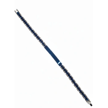 Rodyum-mavi Çelik  Erkek Çelik Bileklik Boy 21.5 Cm / En 0.6 Mm  - Ebl0073