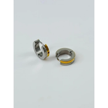 Rodyum Ve   Çelik Erkek Küpe Çap (9 Mm) Kalınlık (4 Mm) - Ekp0003