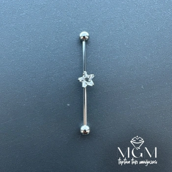 Rodyum Zirkon Taşlı Çelik Köprü - Pr000169
