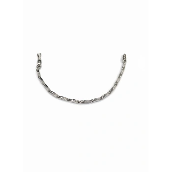 Rodyum Zirkon Taşlı Pirinç Cm Bileklik 17+2 Cm  - Kbl0434
