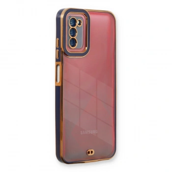 Samsung Galaxy A03s Kılıf Liva Lens Silikon - Mavi