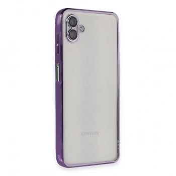 Samsung Galaxy A04 Kılıf Razer Lensli Silikon - Mor