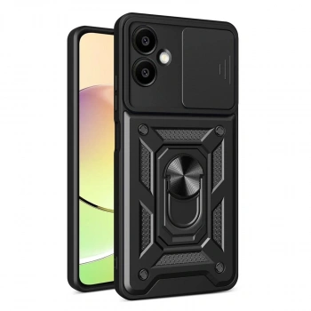 Samsung Galaxy A07 4g Pars Lens Yüzüklü Silikon - Siyah