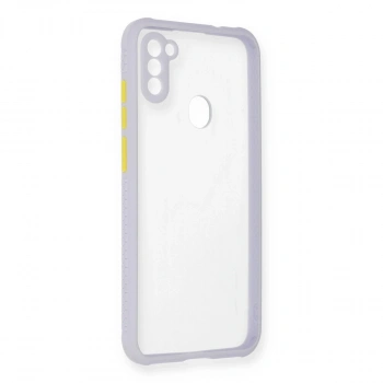 Samsung Galaxy A11 Kılıf Miami Şeffaf Silikon - Lila