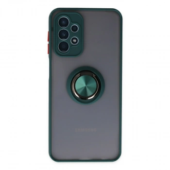 Samsung Galaxy A23 4g Kılıf Montreal Yüzüklü Silikon Kapak - Yeşil