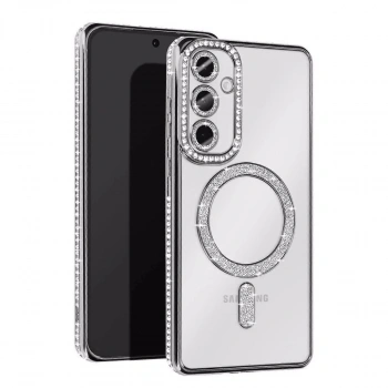 Samsung Galaxy A56 Joke Simli Magneticsafe Kılıf - Gümüş