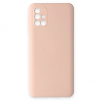 Samsung Galaxy M31s Kılıf Nano İçi Kadife Silikon - Pudra
