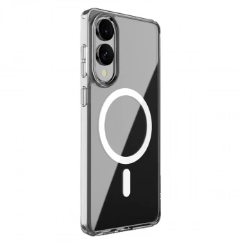 Samsung Galaxy S25 Edge Kılıf Magneticsafe Şeffaf Silikon - Şeffaf