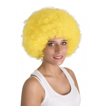 Sarı Renk Kıvırcık Afro Bonus Peruk (5324)