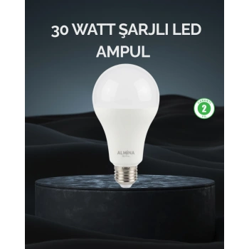 Şarjlı Led Ampul 30 Watt Soğuk Beyaz