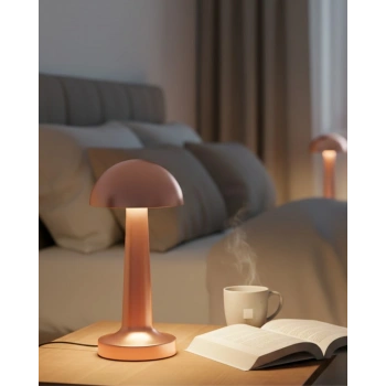 Şarjlı Mantar Masa Lambası 3 Seviyeli Dokunmatik LED USB Şarj Özellikli