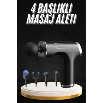 Şarjlı Masaj Tabancası 4 Başlıklı Mini Masaj Tabancası Ve Masaj Aleti