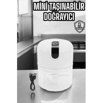 Şarjlı Mini El Rondosu Doğrayıcı Taşınabilir 250 ml Çelik Bıçaklı