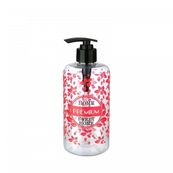 Şeffaf Sıvı Sabunluk Yuvarlak Plastik Pompalı 500 Ml