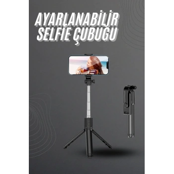 Selfie Çubuğu Tripod Bluetooth Kumandalı Selfie Çubuğu Telefon Tutucu