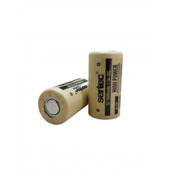 Sertec 1.2v Ni-cd Sc 1500 Mah Kağıt Şarjlı Pil 10c (başsız/flat Head)