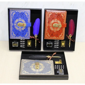 Şifreli Deri Defter Ve Divit Hokka Seti