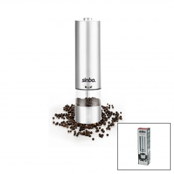 SİNBO SHB-7502 PİLLİ  OTOMATİK TUZ - KARABİBER ÖĞÜTÜCÜ IŞIKLI  ÇELİK GÖVDE  AKRİLİK HAZNE (5324)
