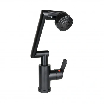 SİYAH - 1080 DERECE DÖNEBİLEN ÇOK FONKSİYONLU MUSLUK BATARYA KTX-3307 (5324)