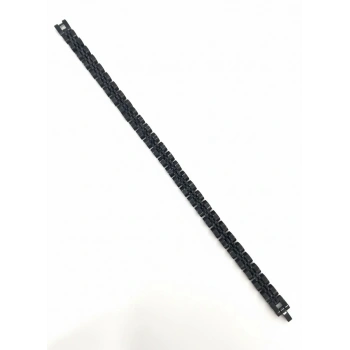 Siyah Çelik  Erkek Çelik Bileklik Boy 21.5 Cm / En 0.8 Mm  - Ebl0069