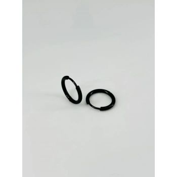 Siyah  Çelik Erkek Küpe Çap (12 Mm) Kalınlık (2 Mm) - Ekp0033