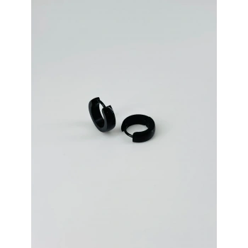 Siyah Çelik Erkek Küpe Çap (8 Mm) Kalınlık (4 Mm) - Ekp0031