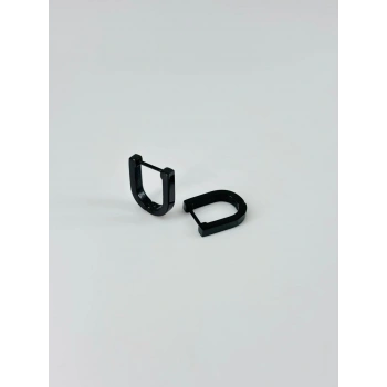Siyah Çelik Erkek Küpe Çap (9 Mm) Kalınlık (3 Mm) - Ekp0016