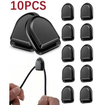 Siyah Çok Amaçlı Yapışkanlı Kanca 10 lu