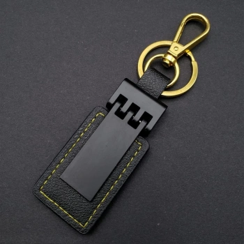 Siyah Gold Deri Metal Anahtarlık
