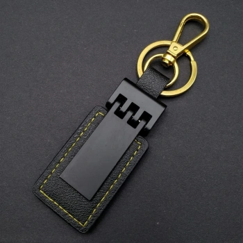 Siyah Gold Deri Metal Anahtarlık