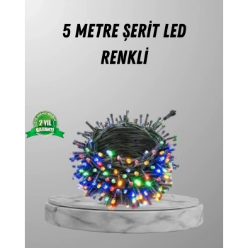 Siyah Kablolu Led Dekor Işık – 50 Ampullü, 8 Farklı Işık Modu, Suya Dayanıklı Tasarım