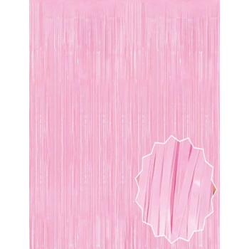 Soft Pembe Püsküllü Kapı Perdesi