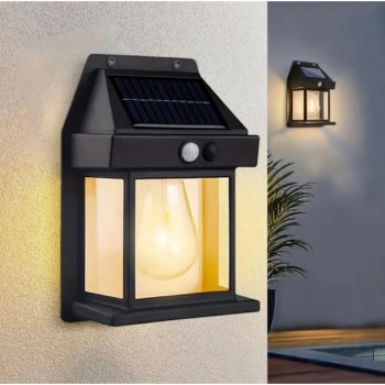 Solar Rustik Ampullü Duvar Lambası - Gün Işığı