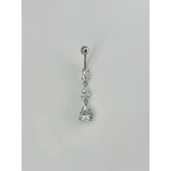 Su Damlası Detaylı Sallantılı Göbek Piercing - Pg0062