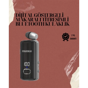 Su Geçirmez Fineblue F580 Kulaklık – Dijital Ekranlı, Klipsli, Geri Çekilebilir Kablo ve Gürültü Engelleme Özellikli