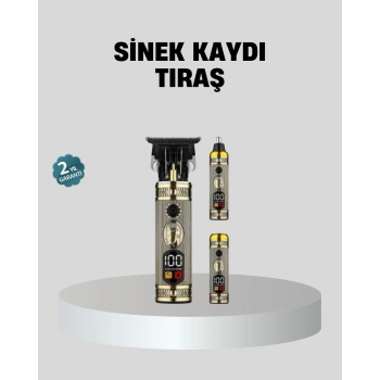 T Bıçaklı Profesyonel Saç Ve Sakal Düzeltici – 8 Kılavuz Tarağı, 2’si 1 Arada Burun Ve Sakal Trimmer