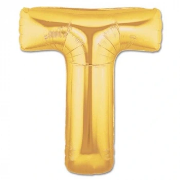 T Harf Folyo Balon Altın Renk  40 inç (5324)